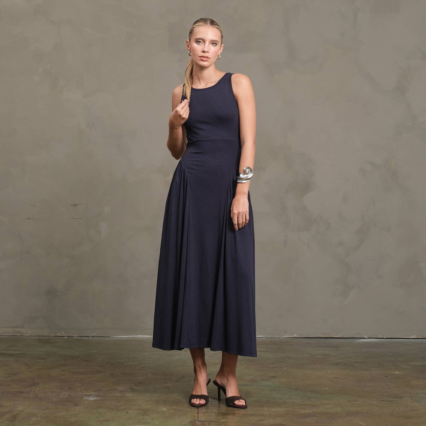 Soft Drape Jersey Midi Dress