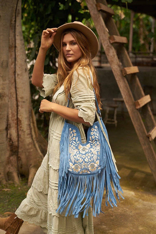 Heavenly Embroidery Bag Denim