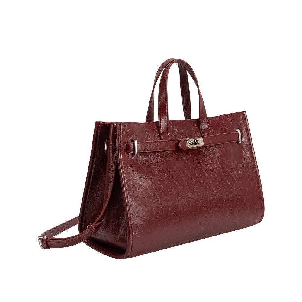 Sutton Burgundy Tote Bag