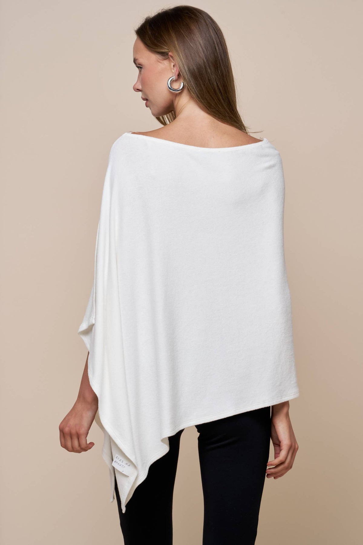 Asymmetrical Boat Neck Poncho Top