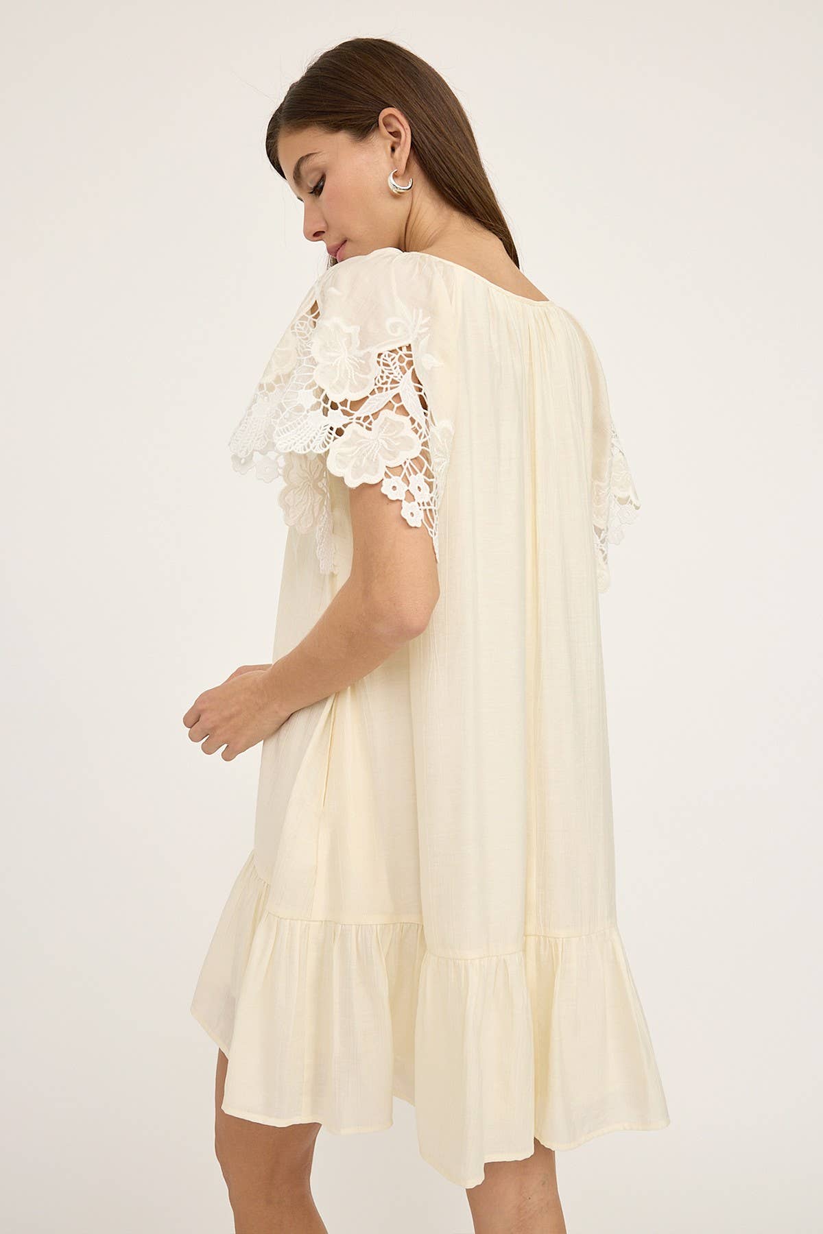 Crochet Lace Sleeve Dress