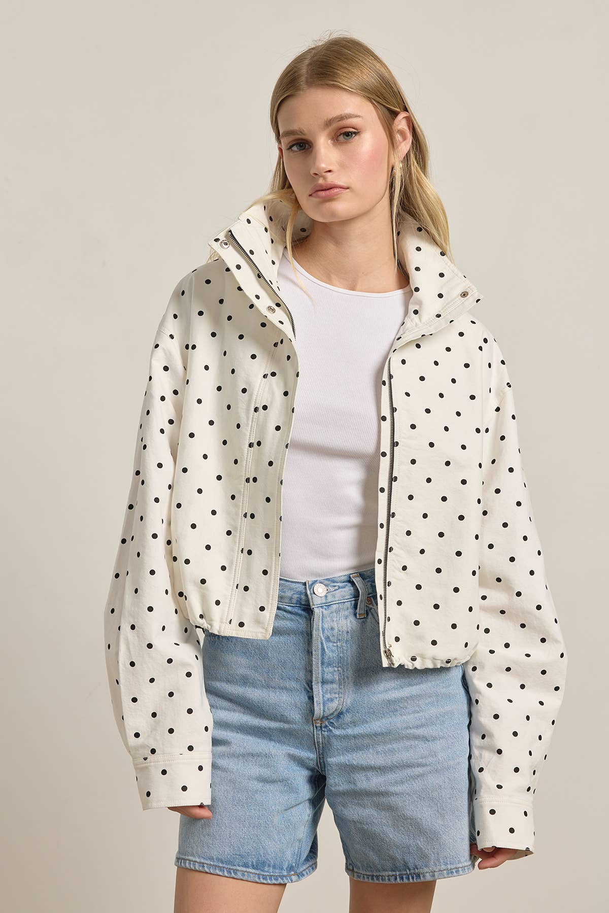 Polka Dot Bomber Jacket