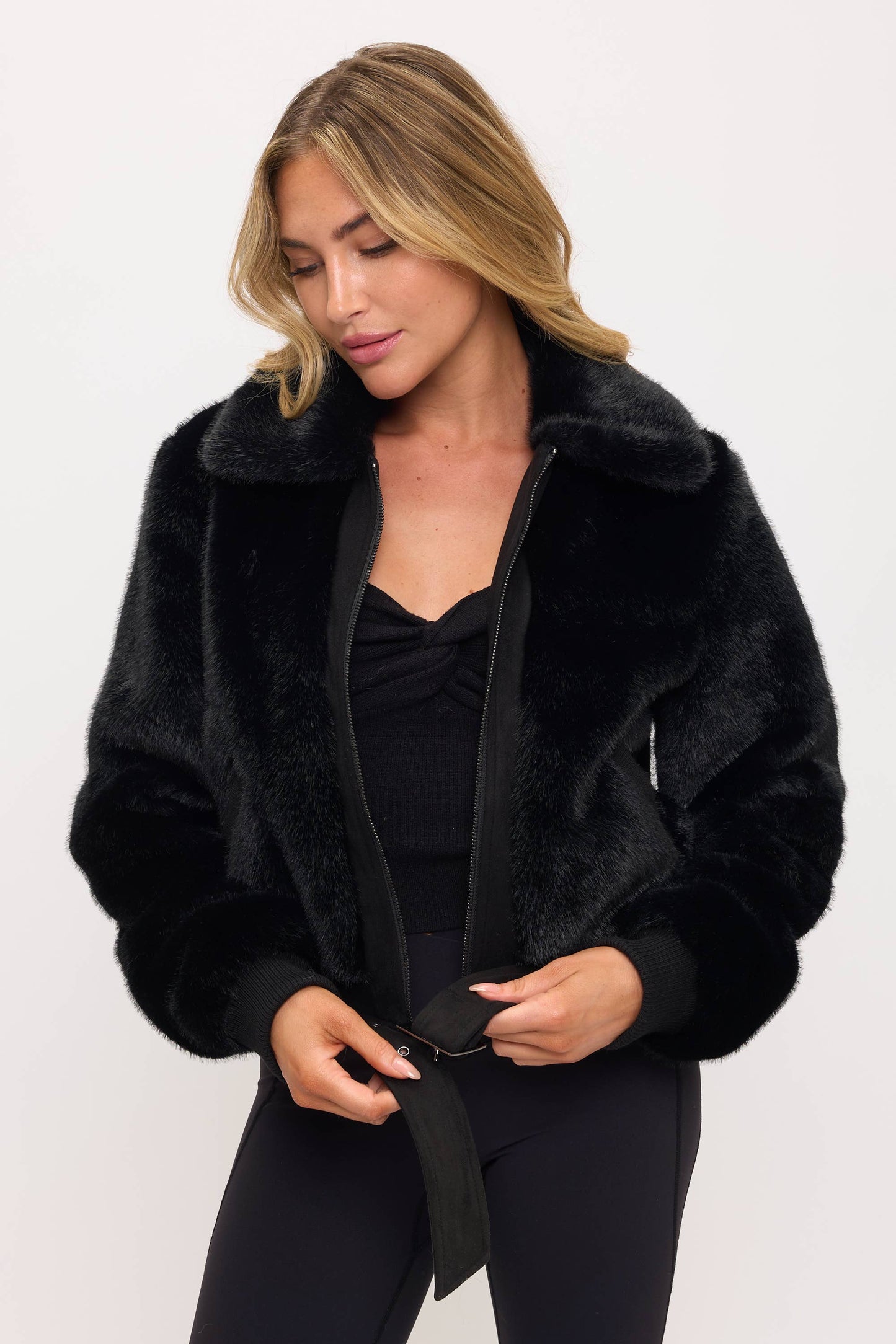 Manhattan Shearling Crop Jacket