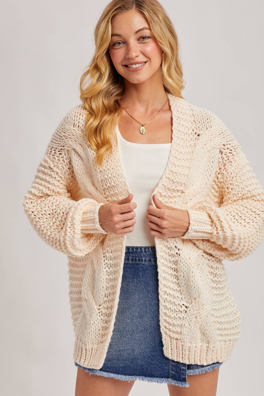 Chunky Cable Knit Cardigan