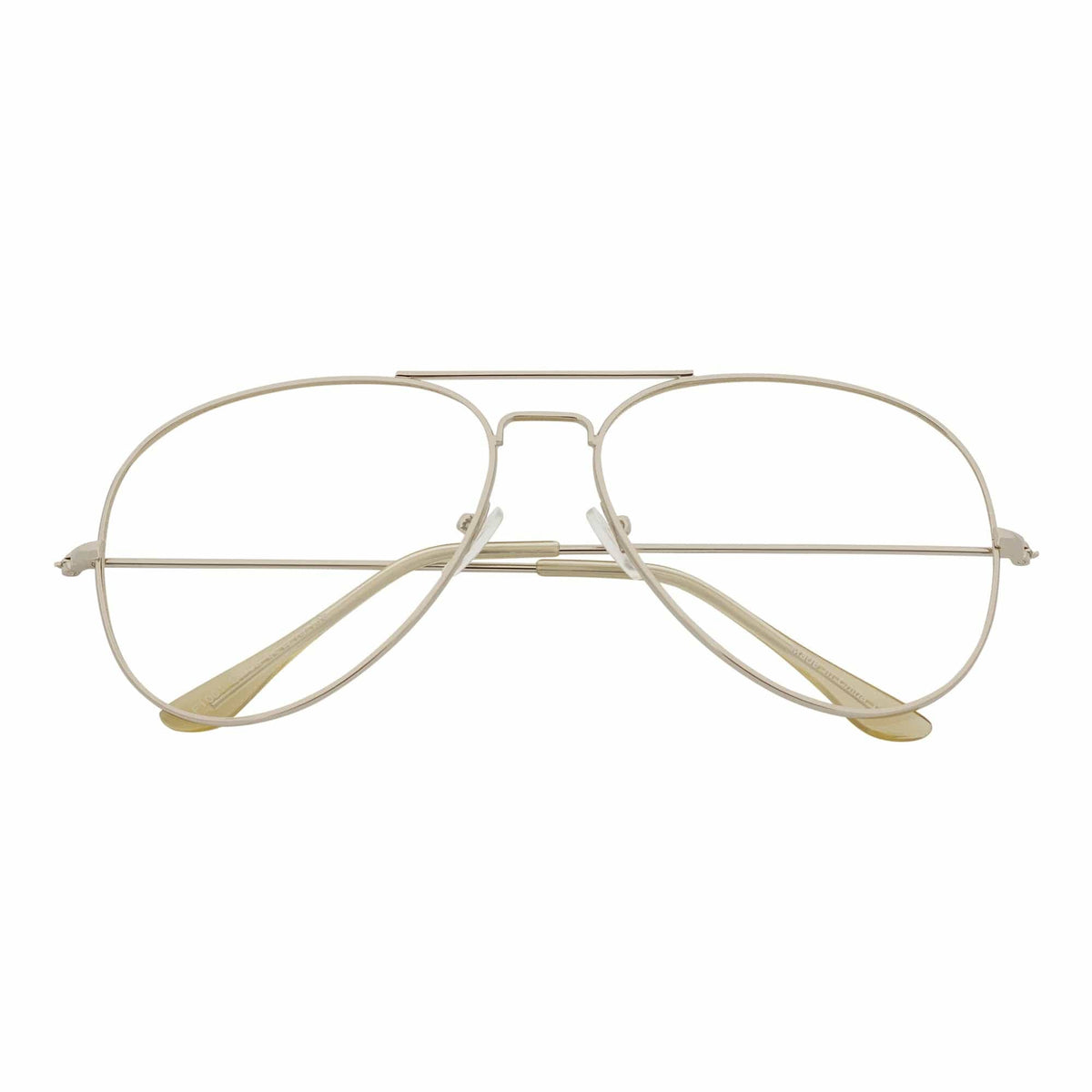 COOPER - Large Metal Aviator Blue Light Glasses Silver Clear Lens Glasses 54mm
