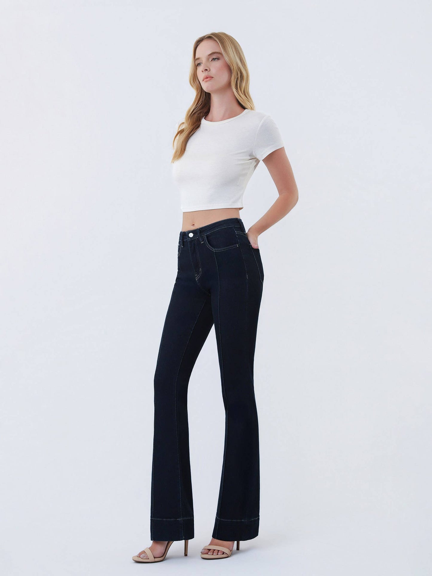 The Noelle High Rise Pintuck Bootcut