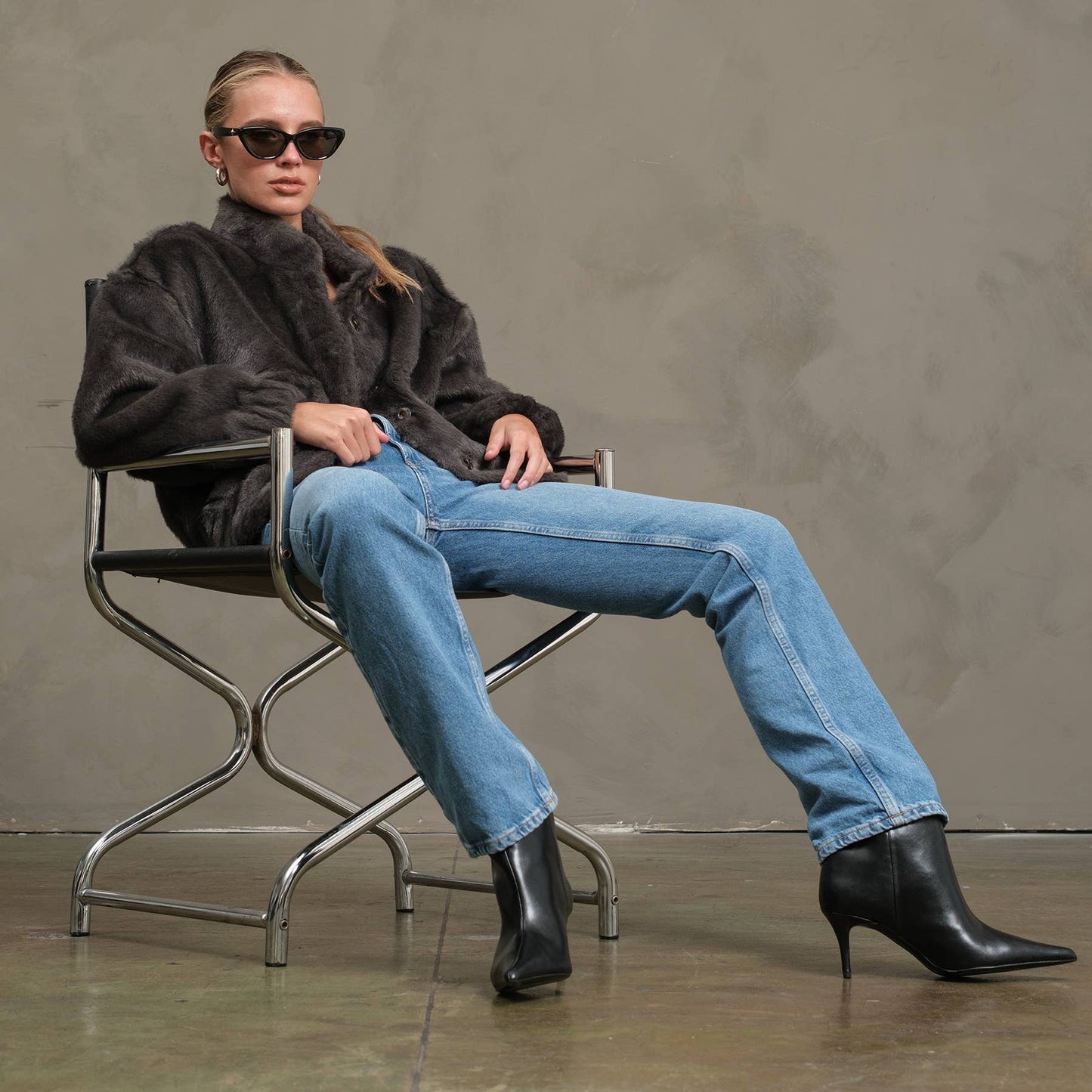 Faux Mink Bomber Jacket