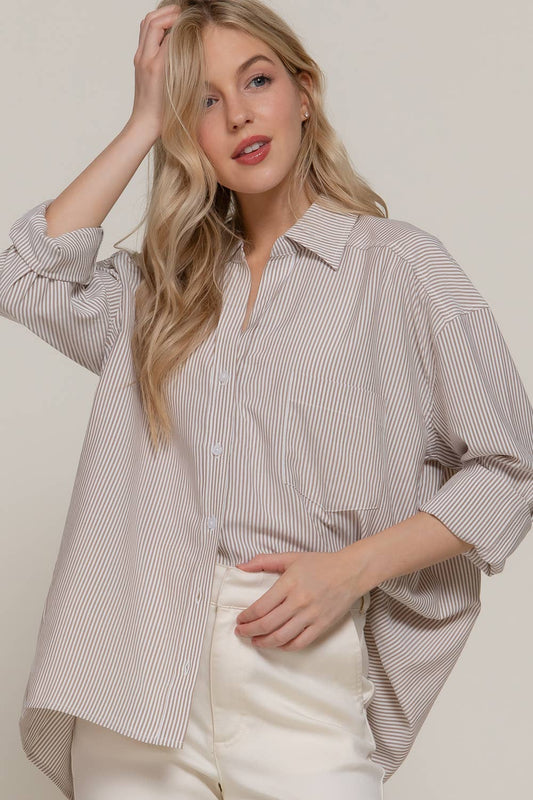 Oversized Dolman Stripe Shirt