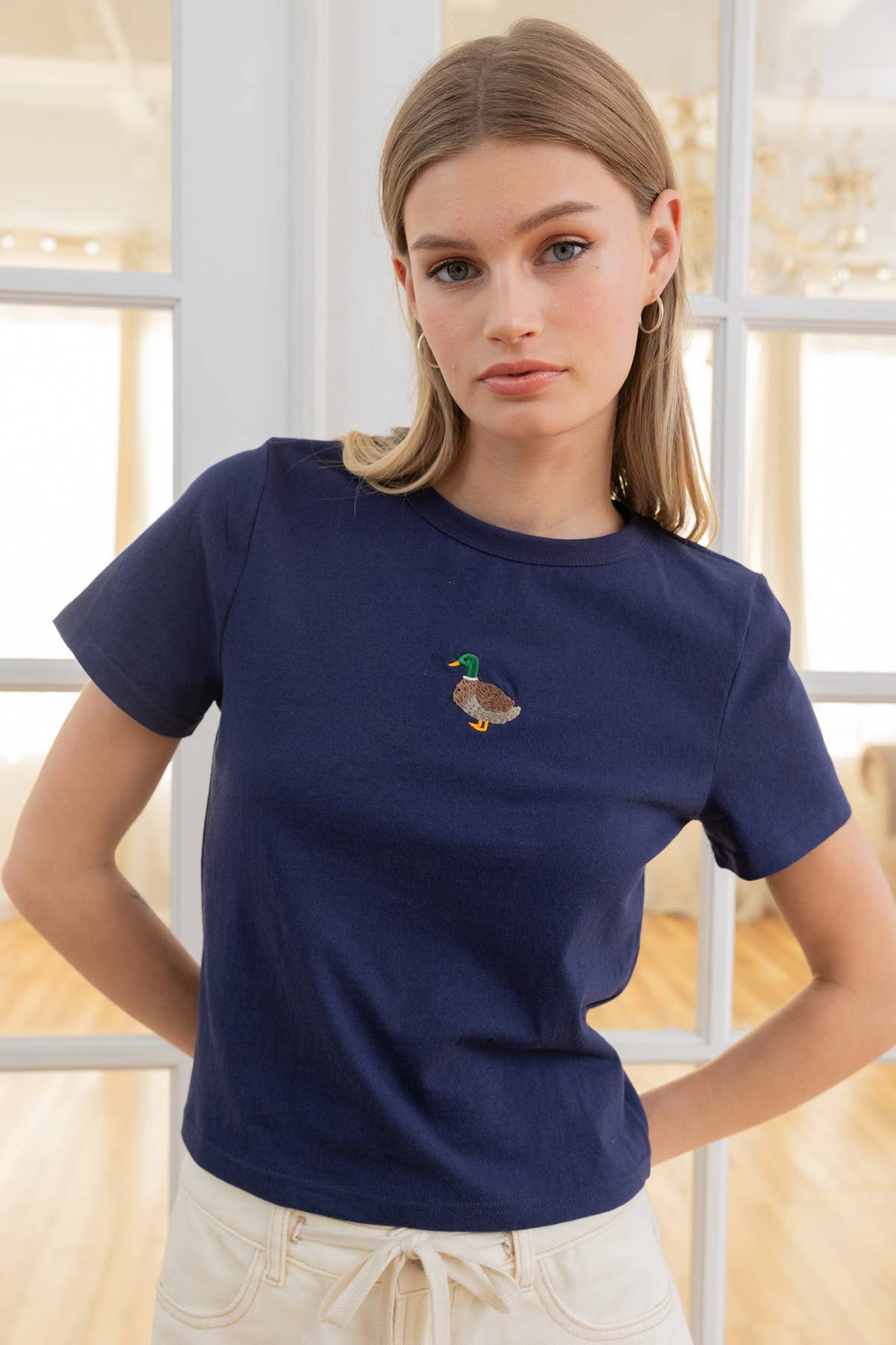 Mini Duck Embroidered Tee