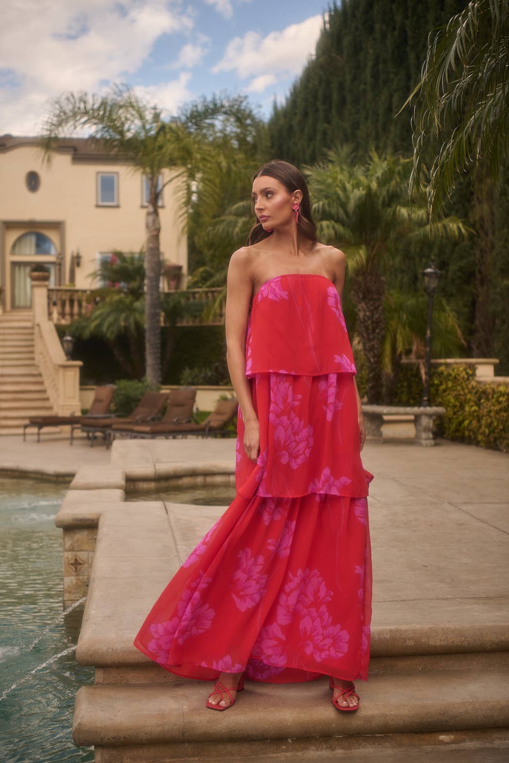 Naiya Floral Briary Strapless Maxi Dress