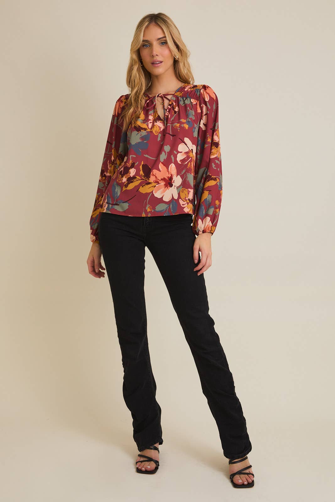 Fall Floral Blouse