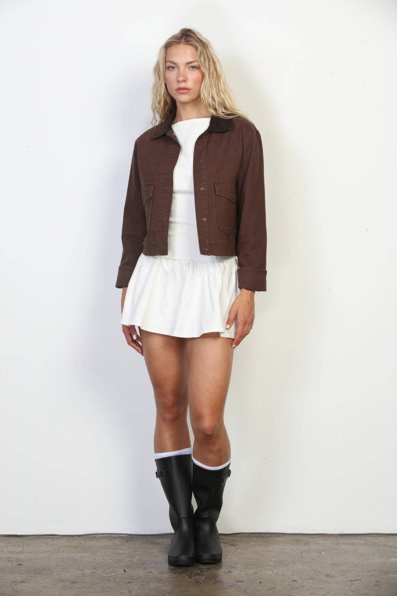 Cropped Canvas Barn Jacket
