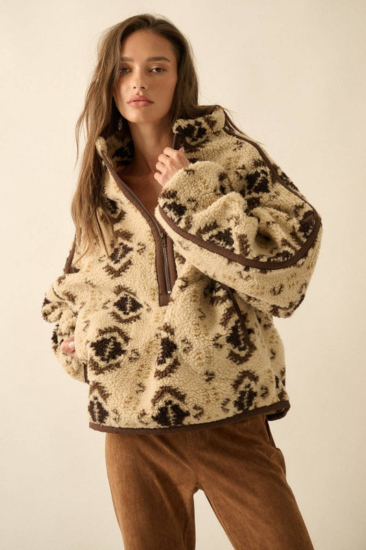 Geo-Print Sherpa Jacket