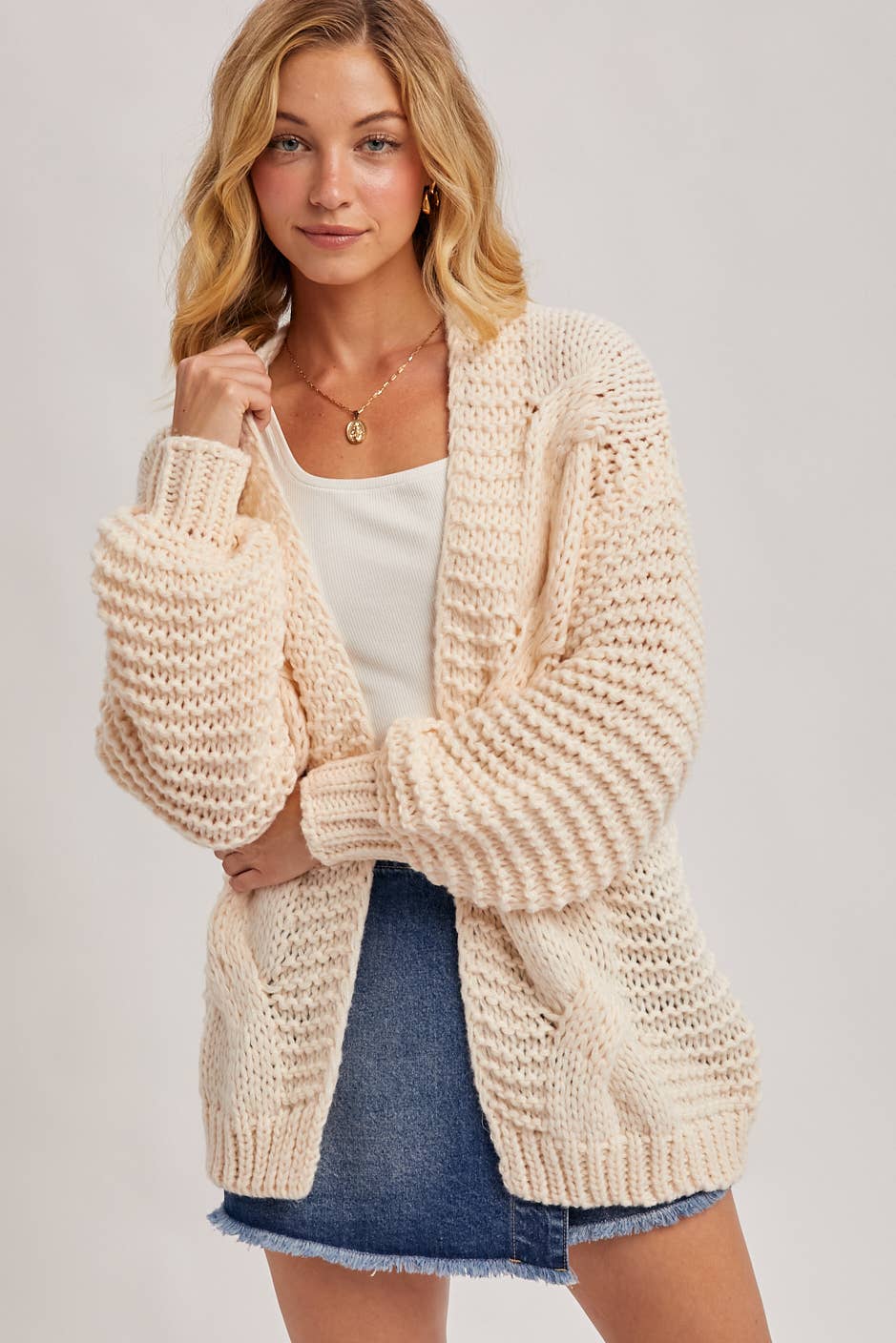 Chunky Cable Knit Cardigan
