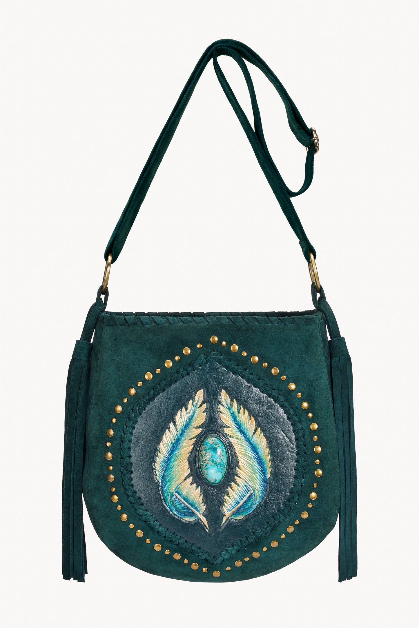 Mini Angel Feather Pouch Bag Jade Green
