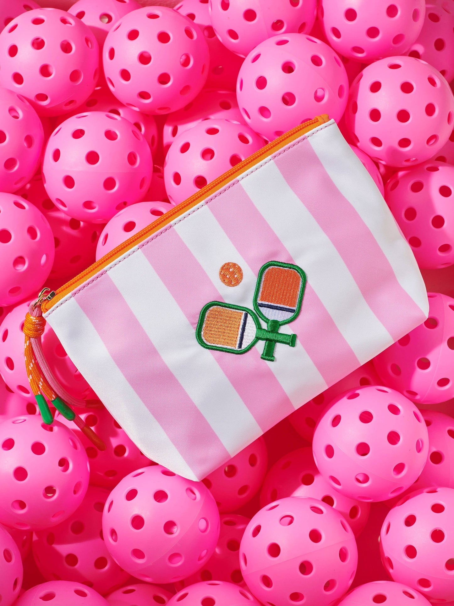 STRIPE PADDLES MEDIUM ZIP POUCH, MULTI