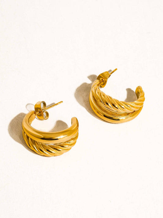 Ghislaine Braided Double Hoop Earring