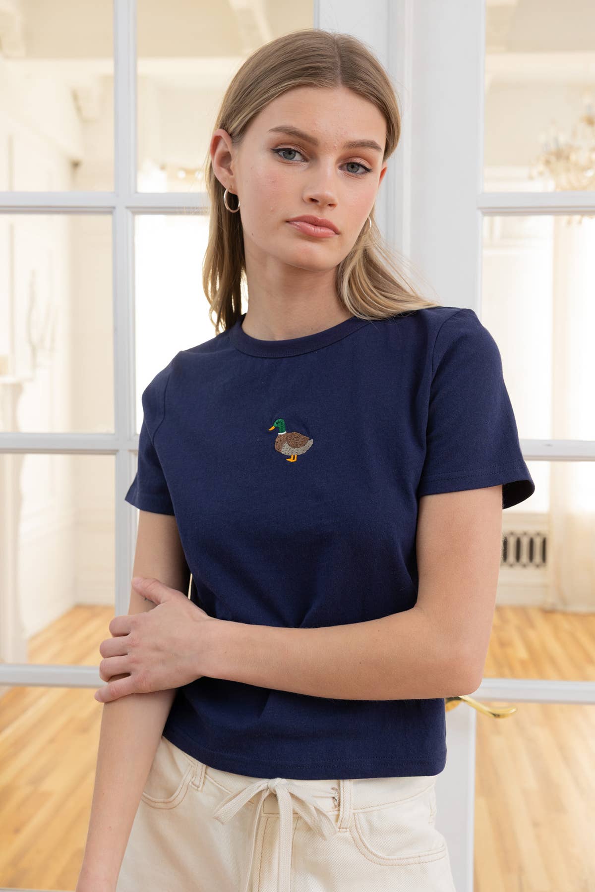 Mini Duck Embroidered Tee