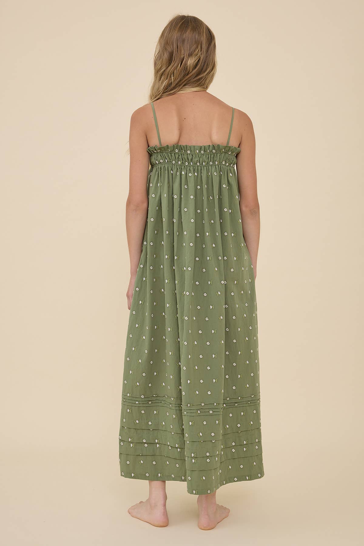 Floral Smocked Strap Midi Dress