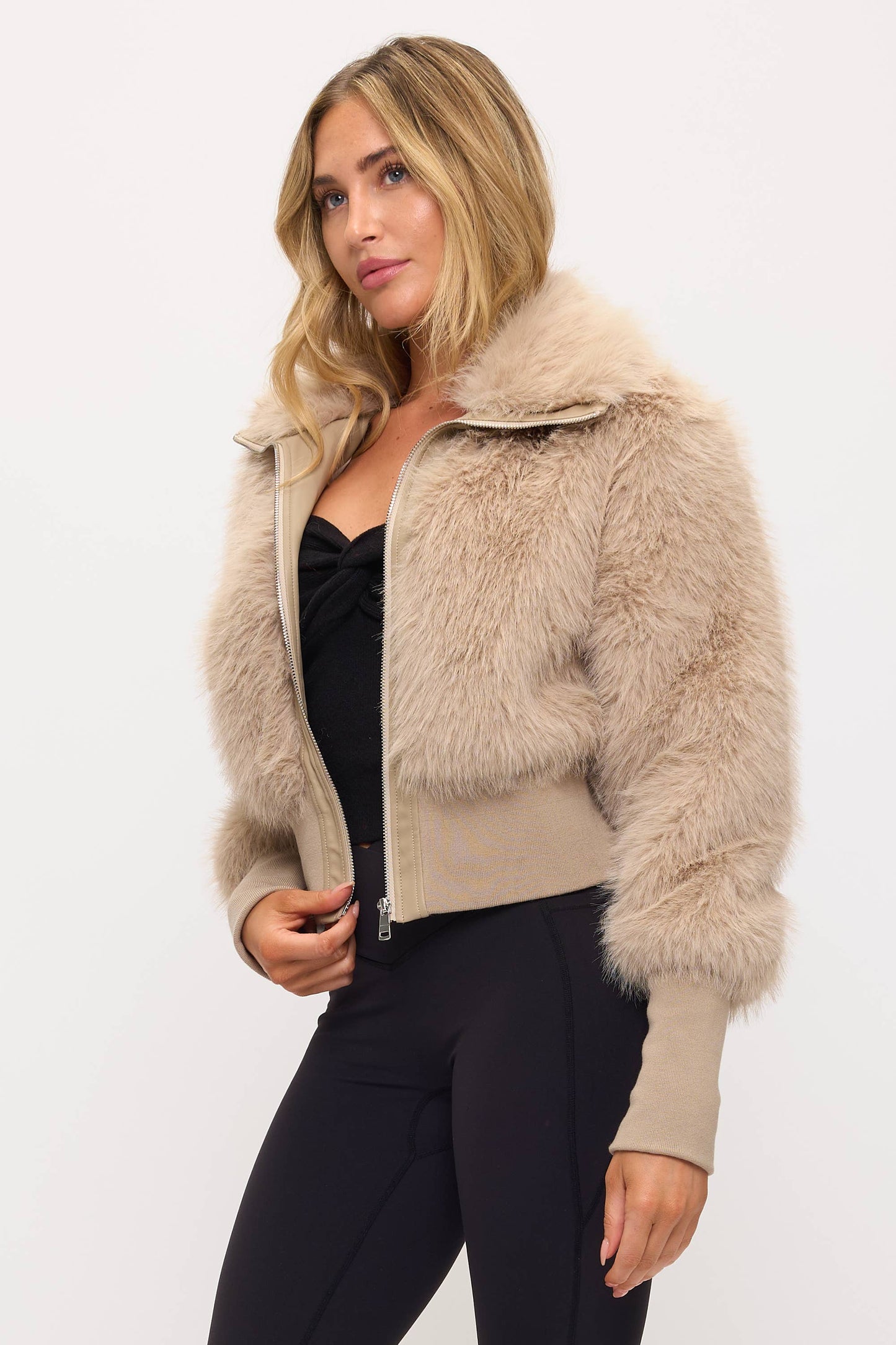 Faux Fur Moto Jacket