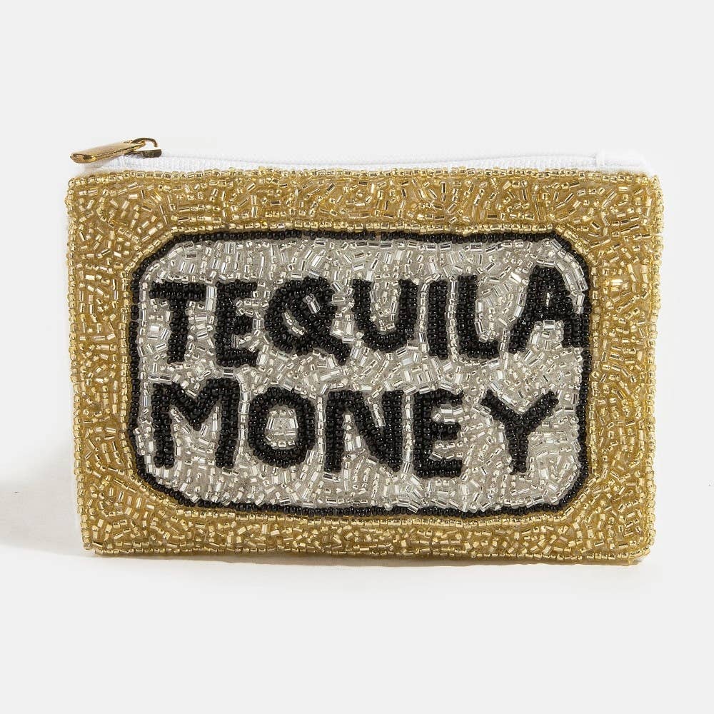 Tequila Money Seed Beaded Coin Purse