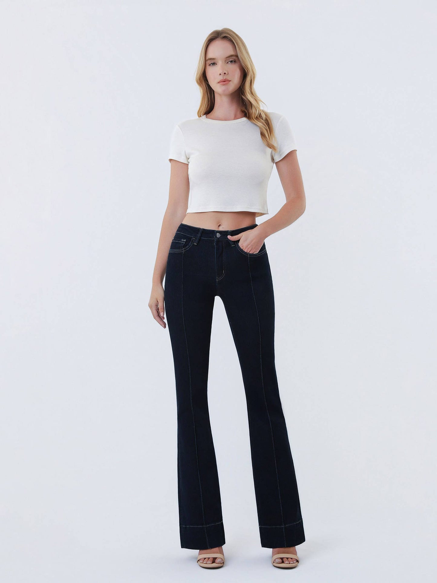 The Noelle High Rise Pintuck Bootcut