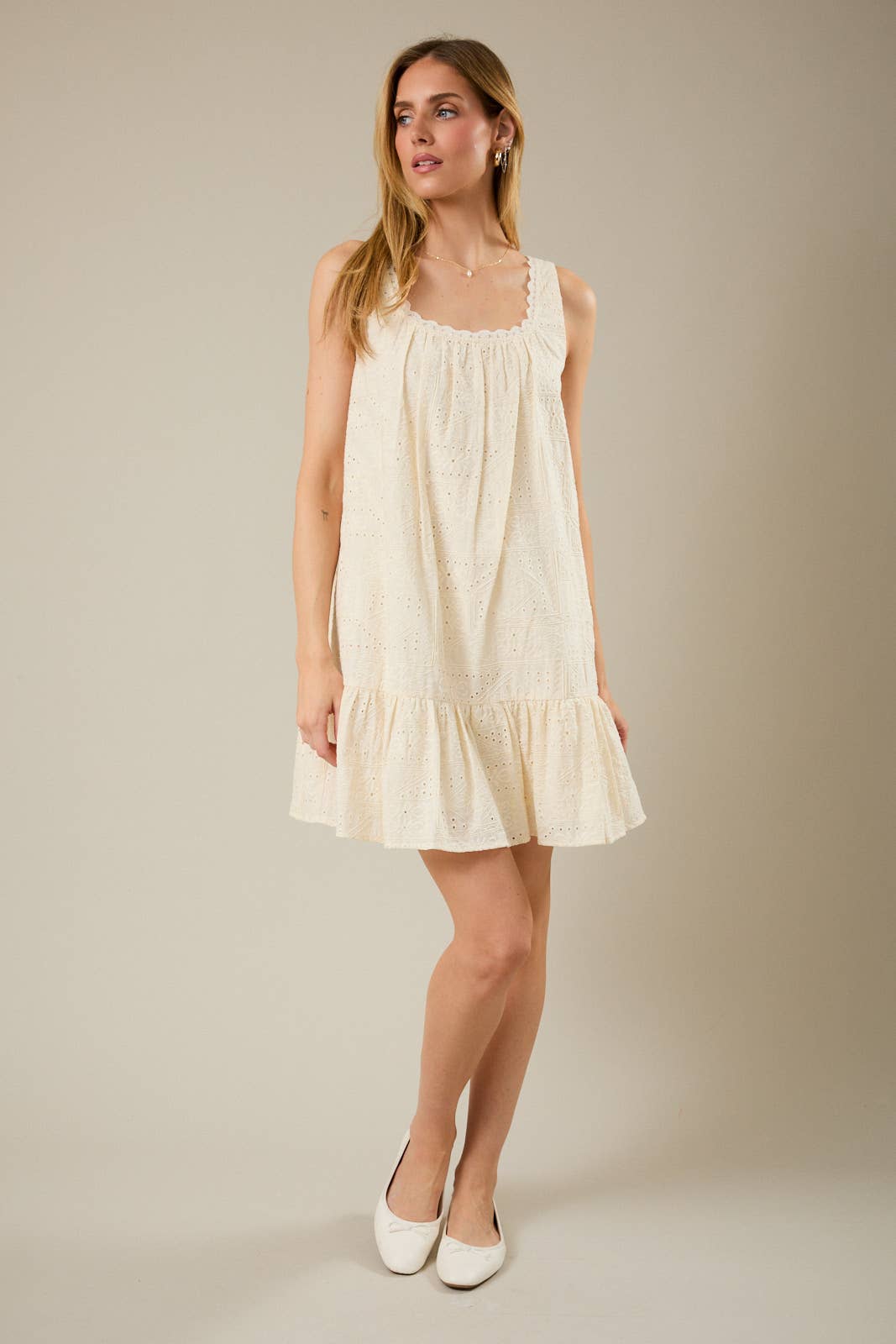 Fiona Eyelet Cotton Dress
