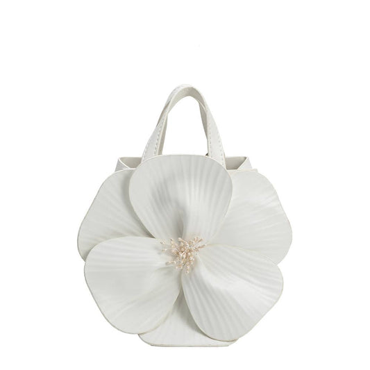 Monroe Ivory Flower Vegan Top Handle Bag