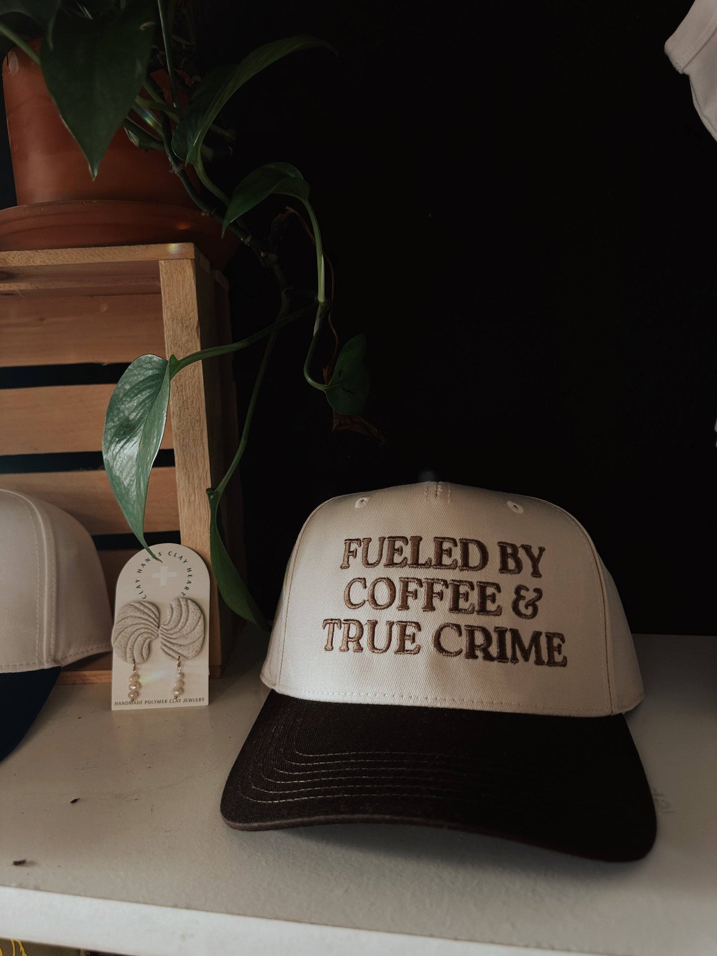 Fueled By Coffee & True Crime Embroidered Trucker Hat