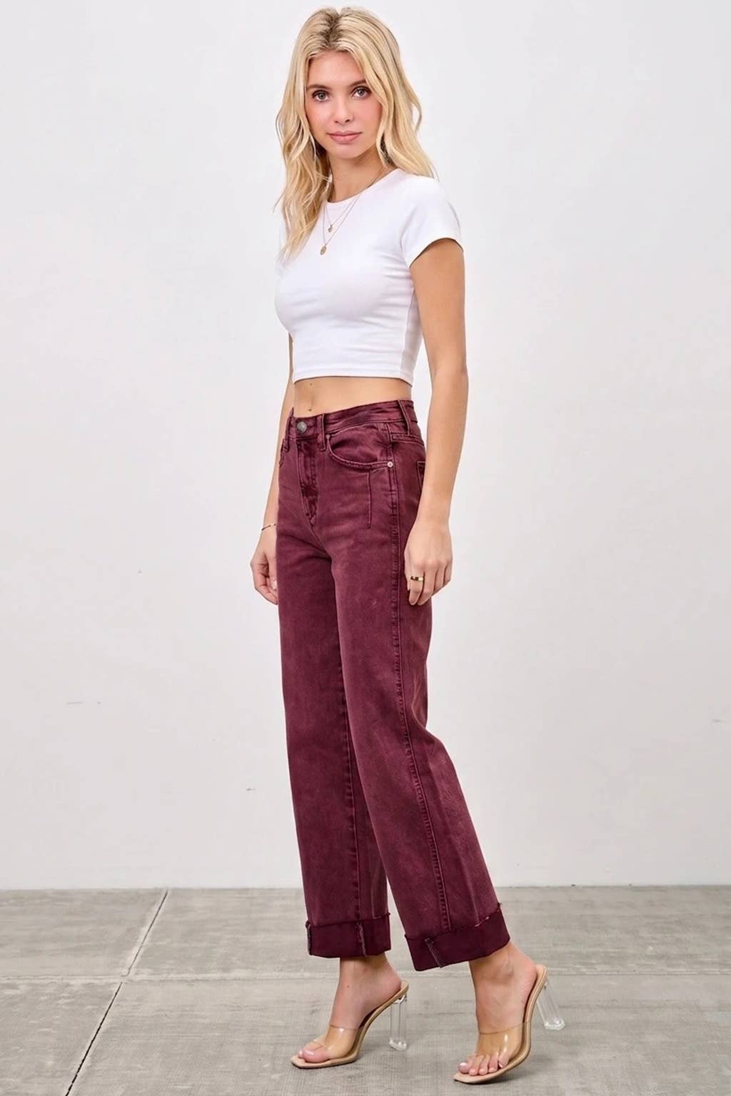 Jessie High Rise Straight Cuffed