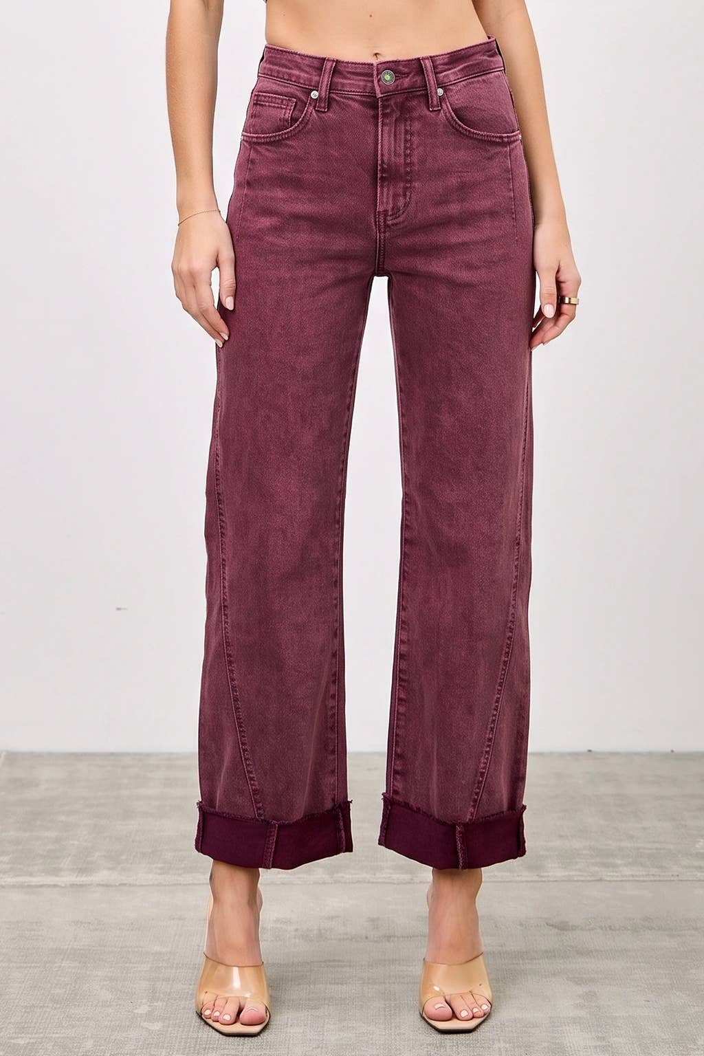 Jessie High Rise Straight Cuffed