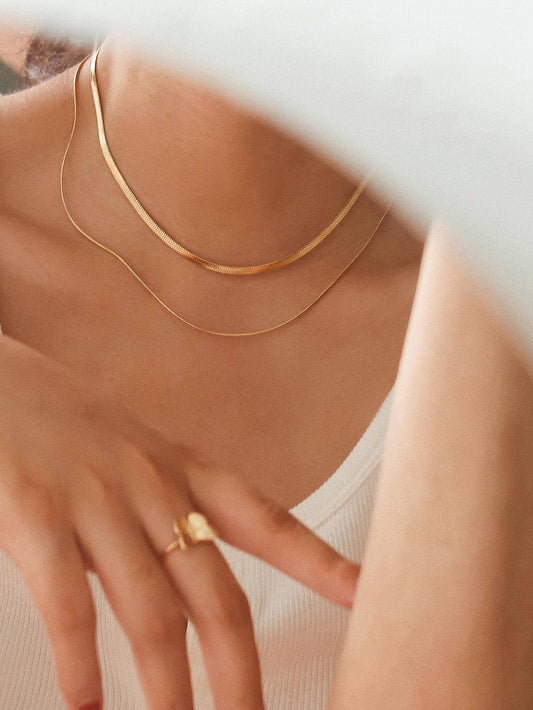Jean 18K Gold Layered Snake Chain Necklace
