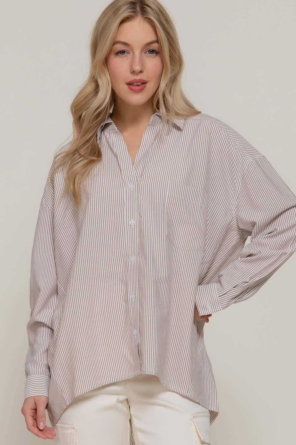 Oversized Dolman Stripe Shirt