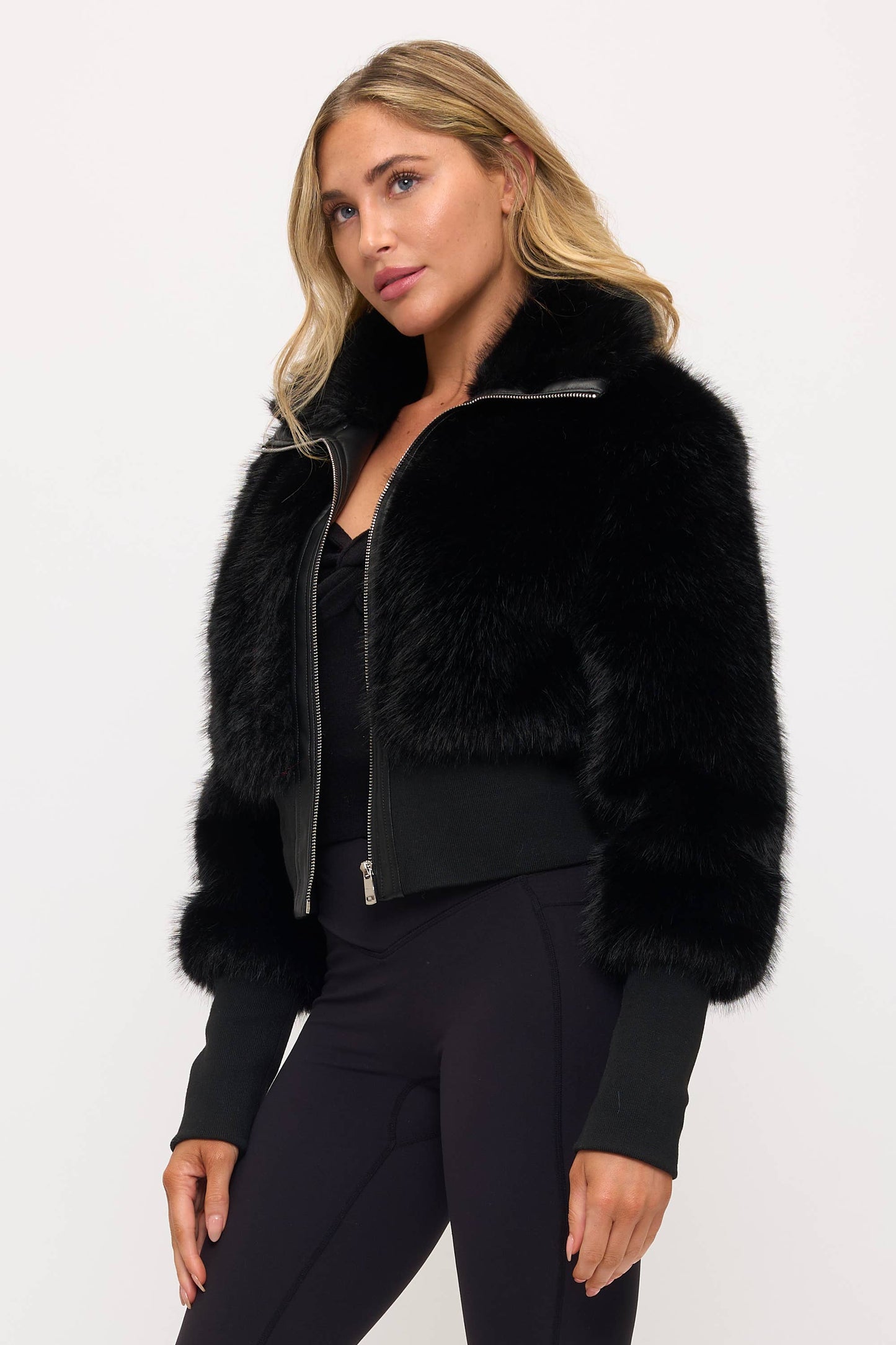 Faux Fur Moto Jacket