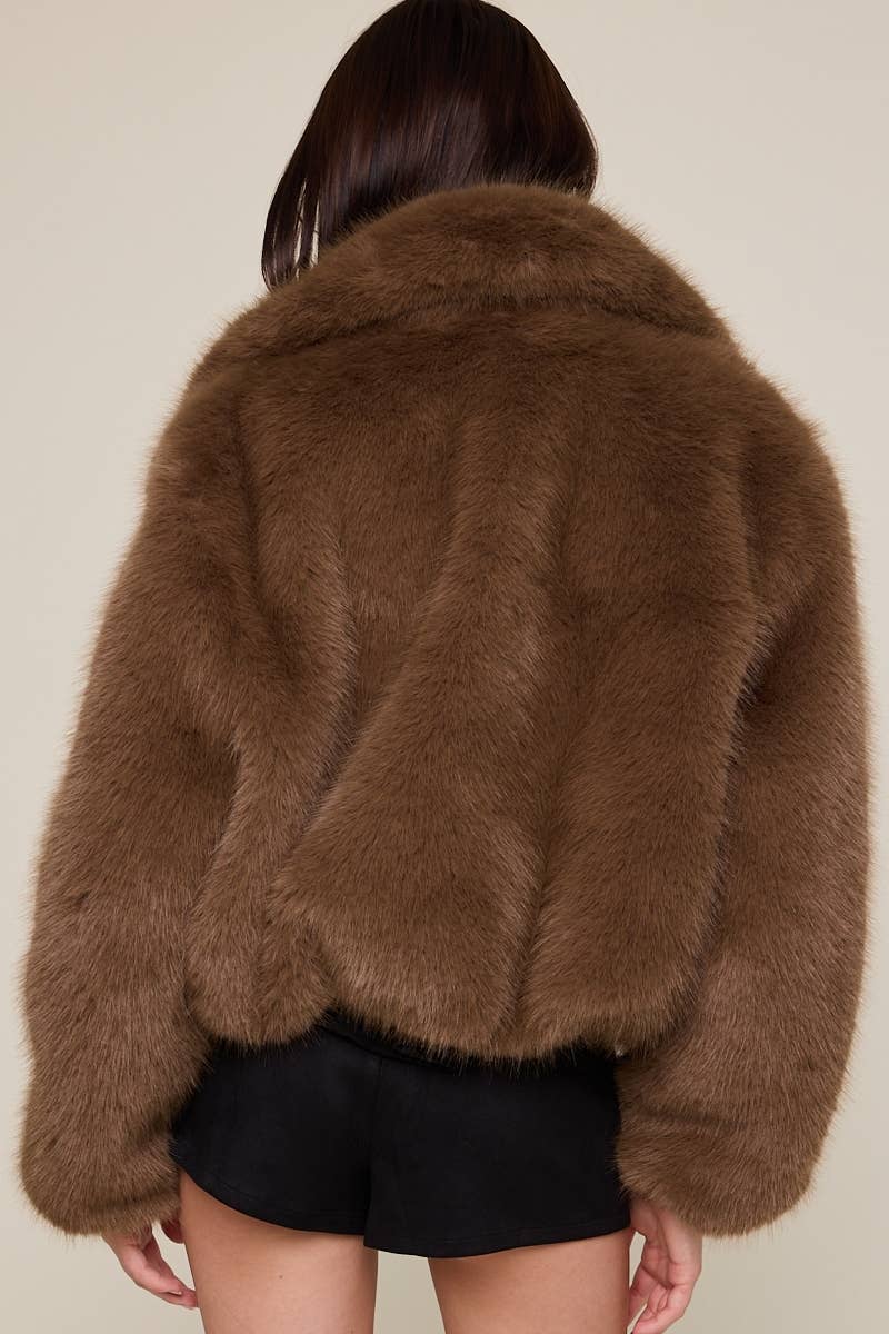 Fur Bomber Zip-up